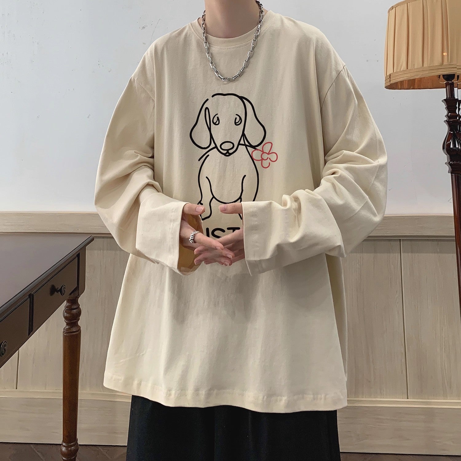 Cartoon Puppy Printed Long Sleeve