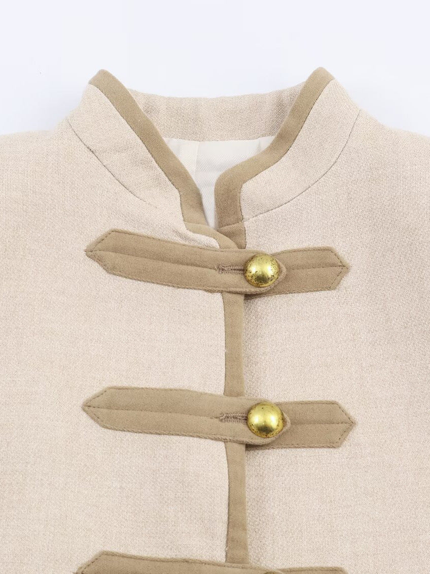 Chic Buttoned Style Rope Knot Jacket