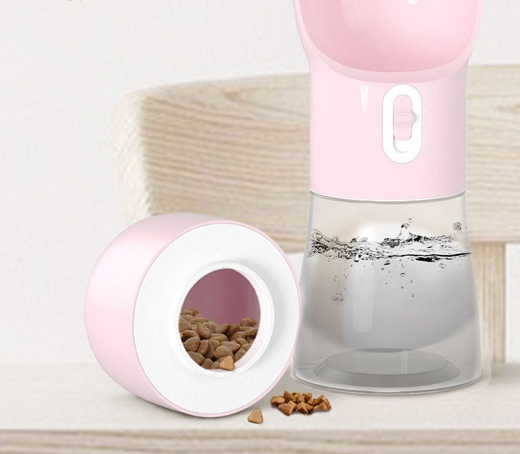 Portable Pet Water Bottle with Food Container