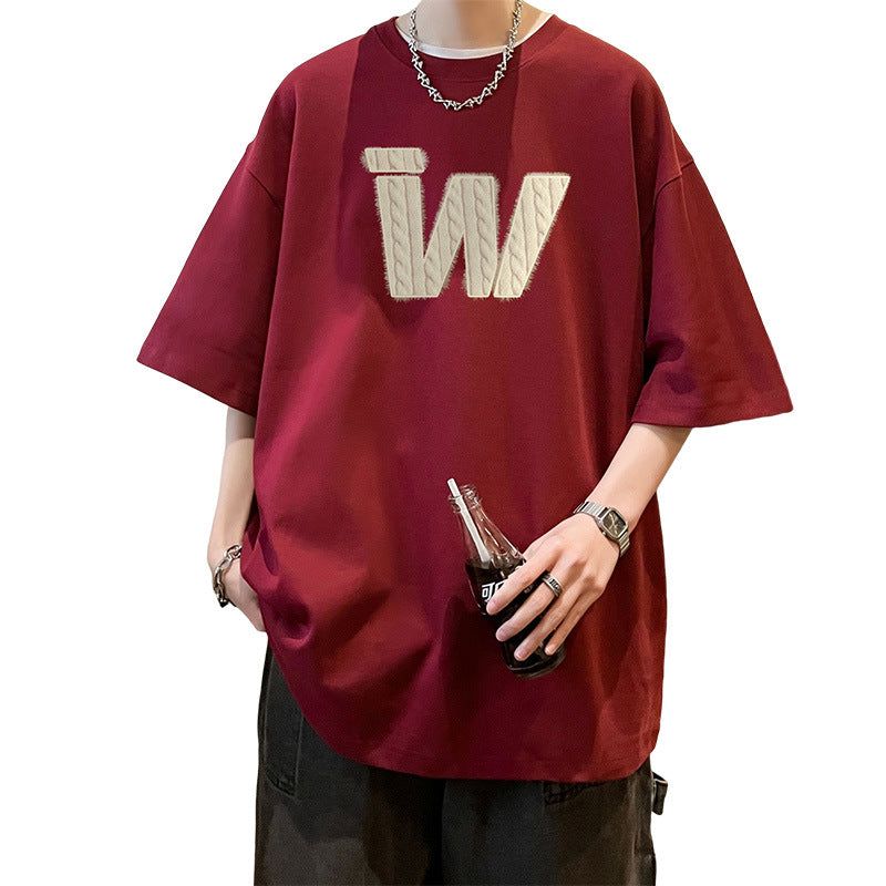 Letter Print Cotton T-Shirt