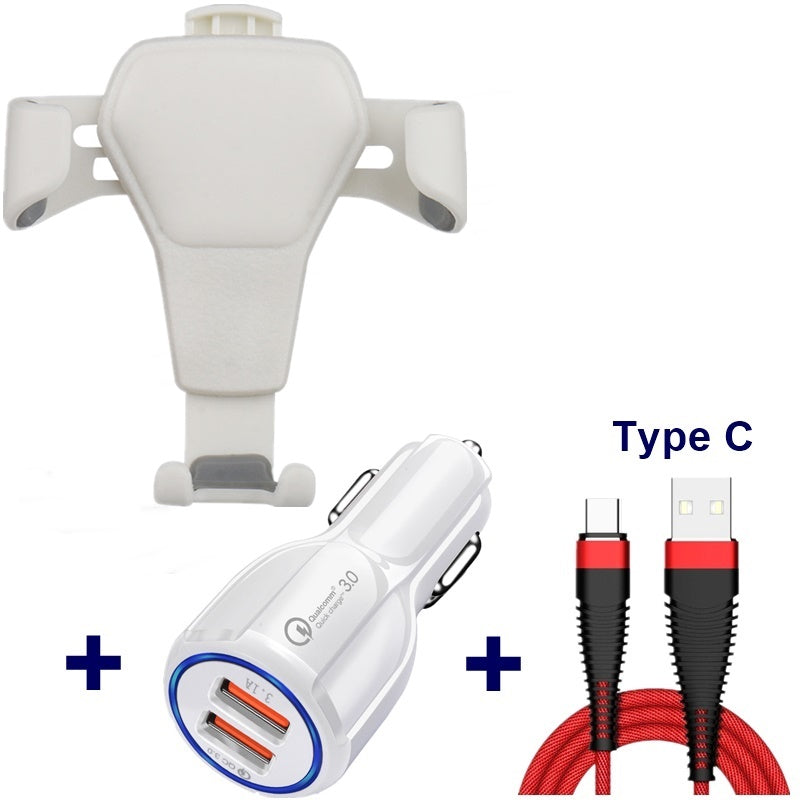 Leather Grain Gravity Mobile Phone Car Holder