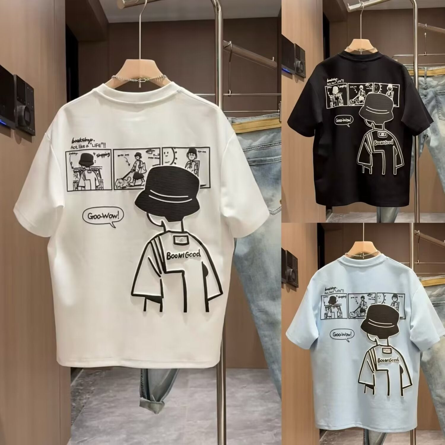 Cartoon Print Cotton T-Shirt