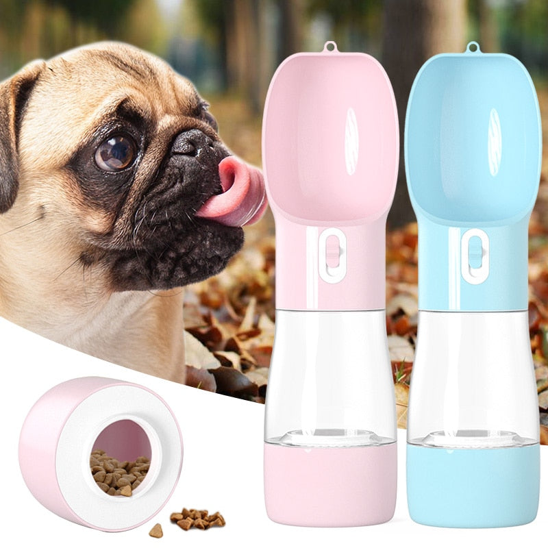 Portable Pet Water Bottle with Food Container