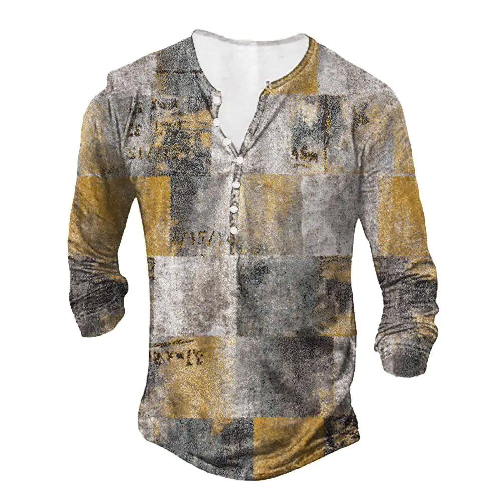Open Placket 3D Digital Printed Ethnic Pattern