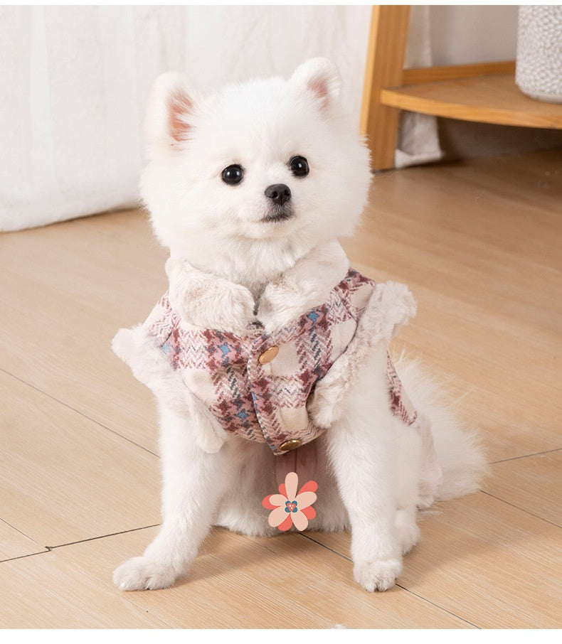 Thermal Velvet Pet Fur Design Coat