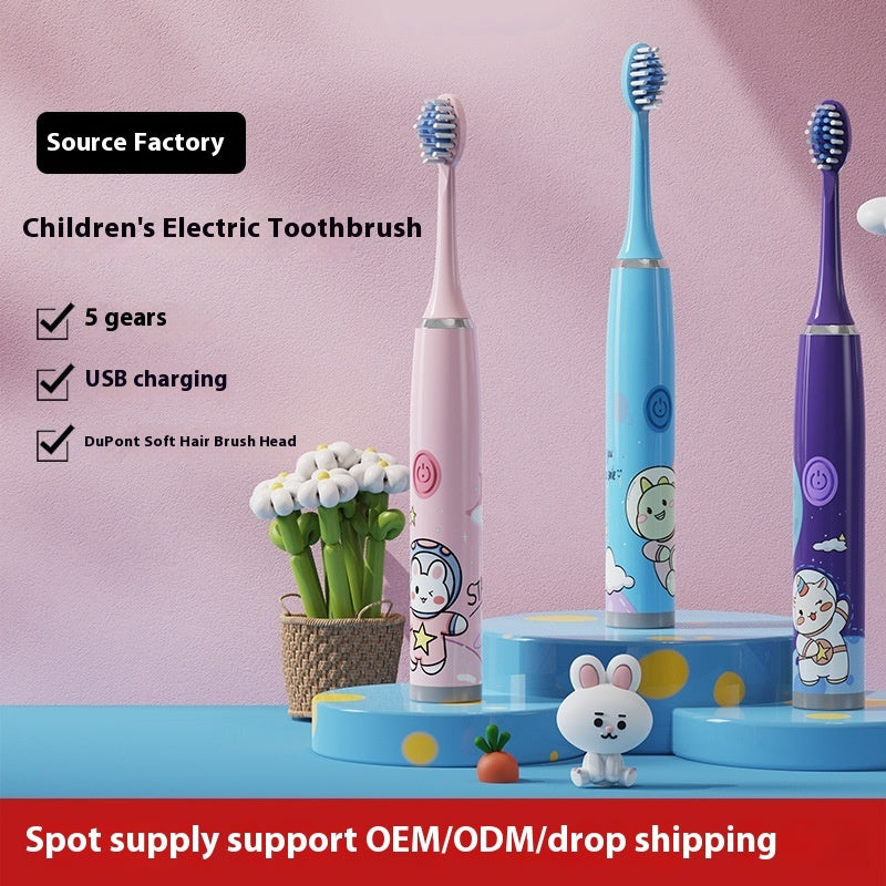 Electric Cartoon Soft Bristle Smart Toothbrush – Gum Care & Waterproof Design