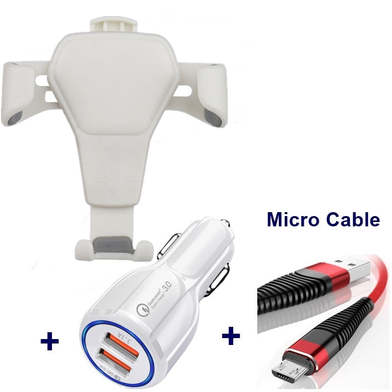 Leather Grain Gravity Mobile Phone Car Holder