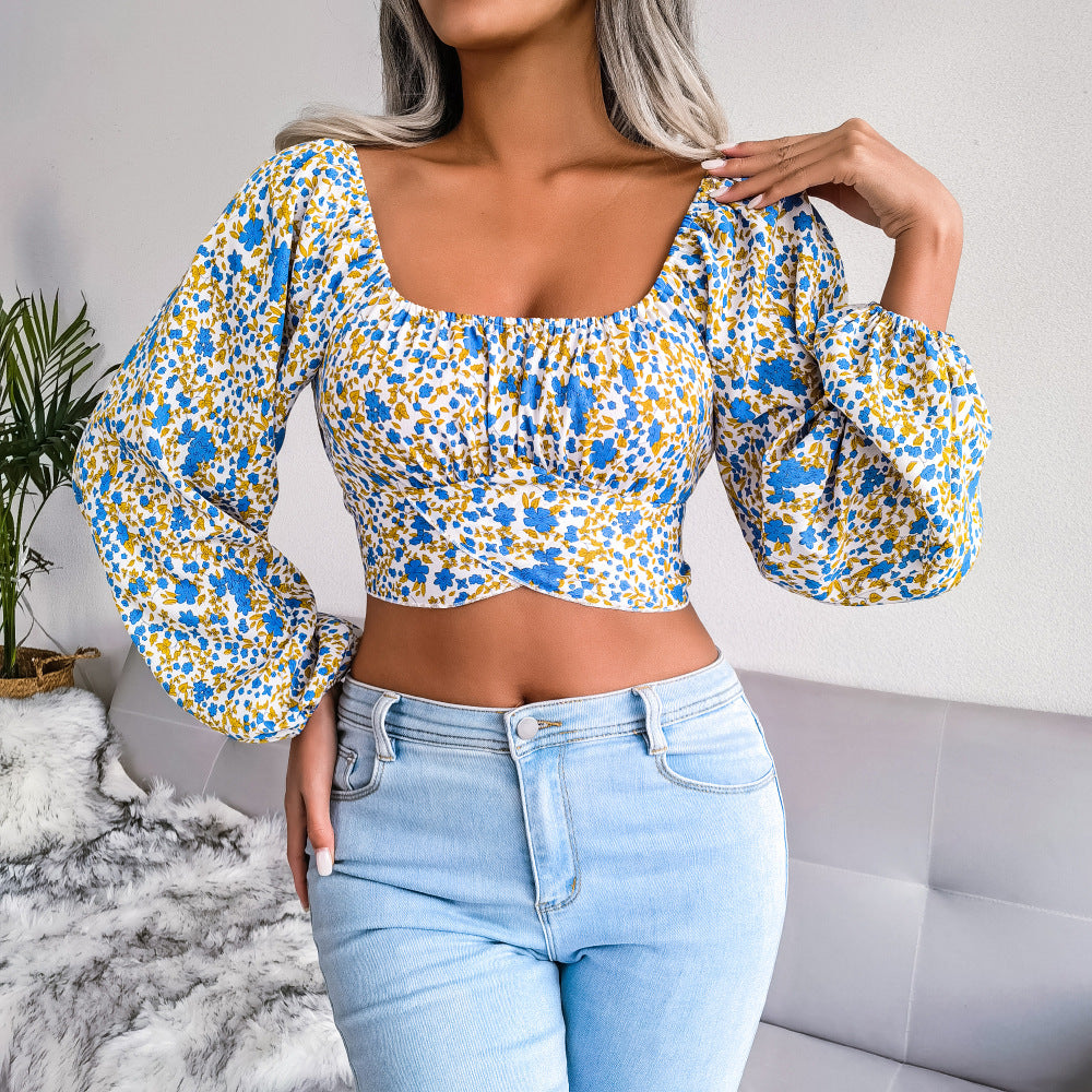 Floral Chiffon Crop Top