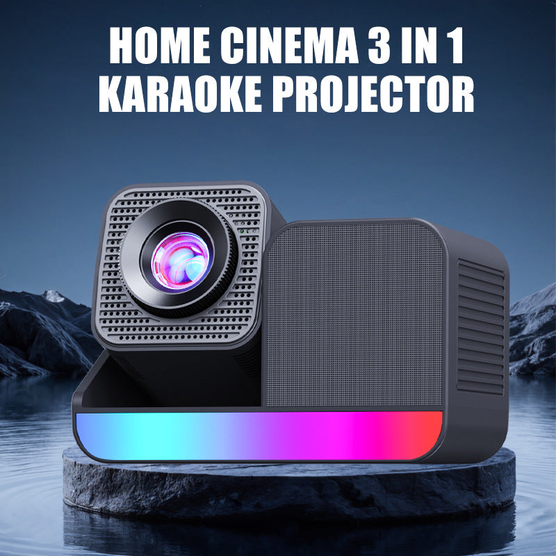 Karaoke Projector with Microphone HD Home Projector