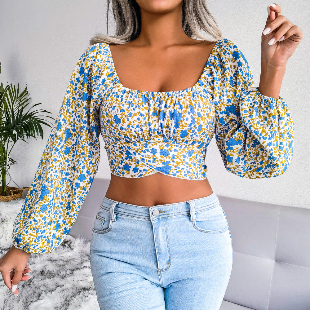 Floral Chiffon Crop Top