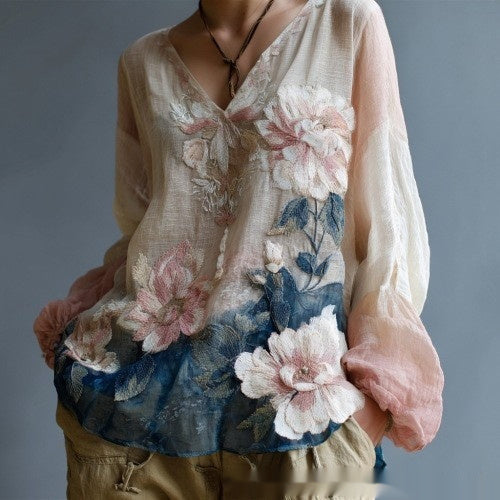 3D Digital Print Business Blouse