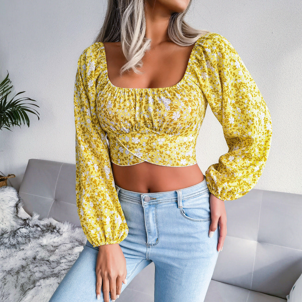 Floral Chiffon Crop Top