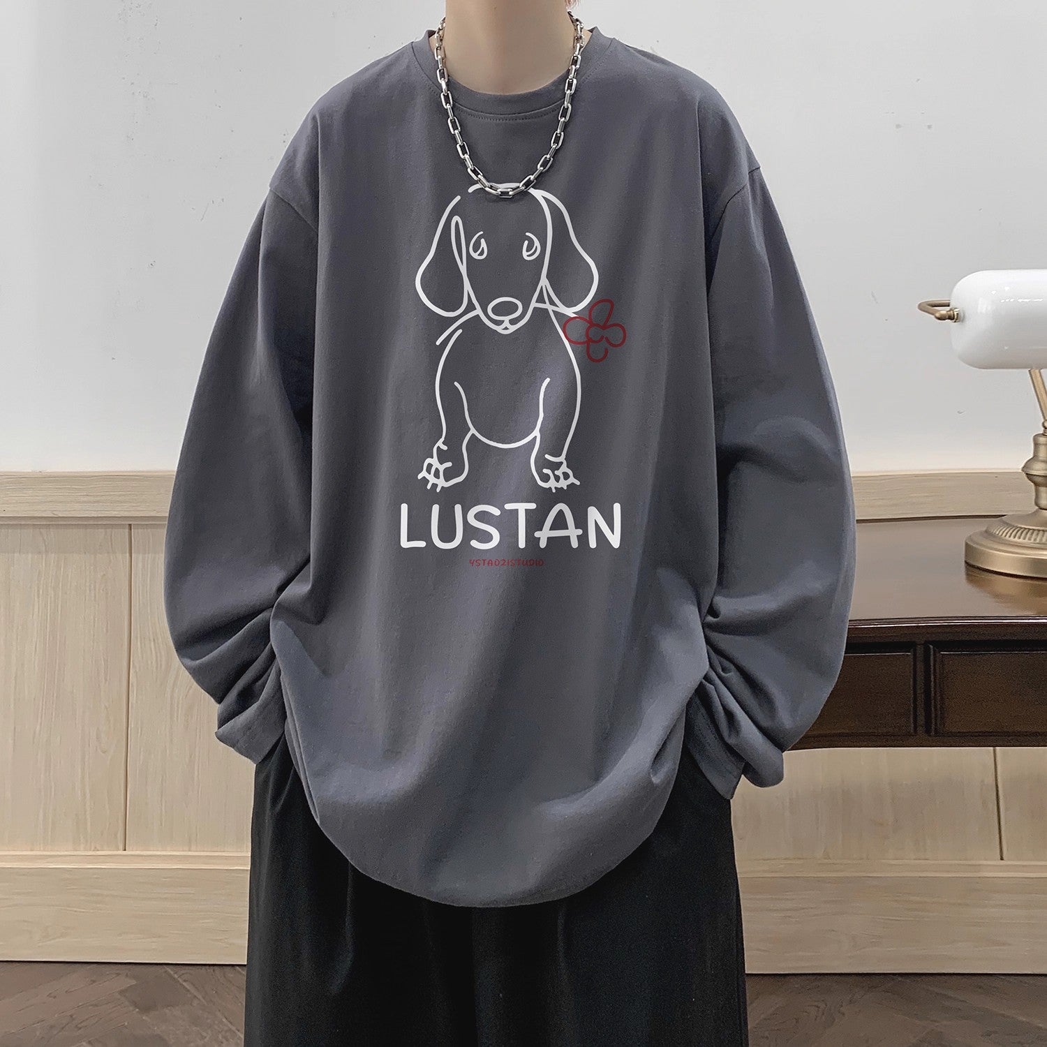 Cartoon Puppy Printed Long Sleeve