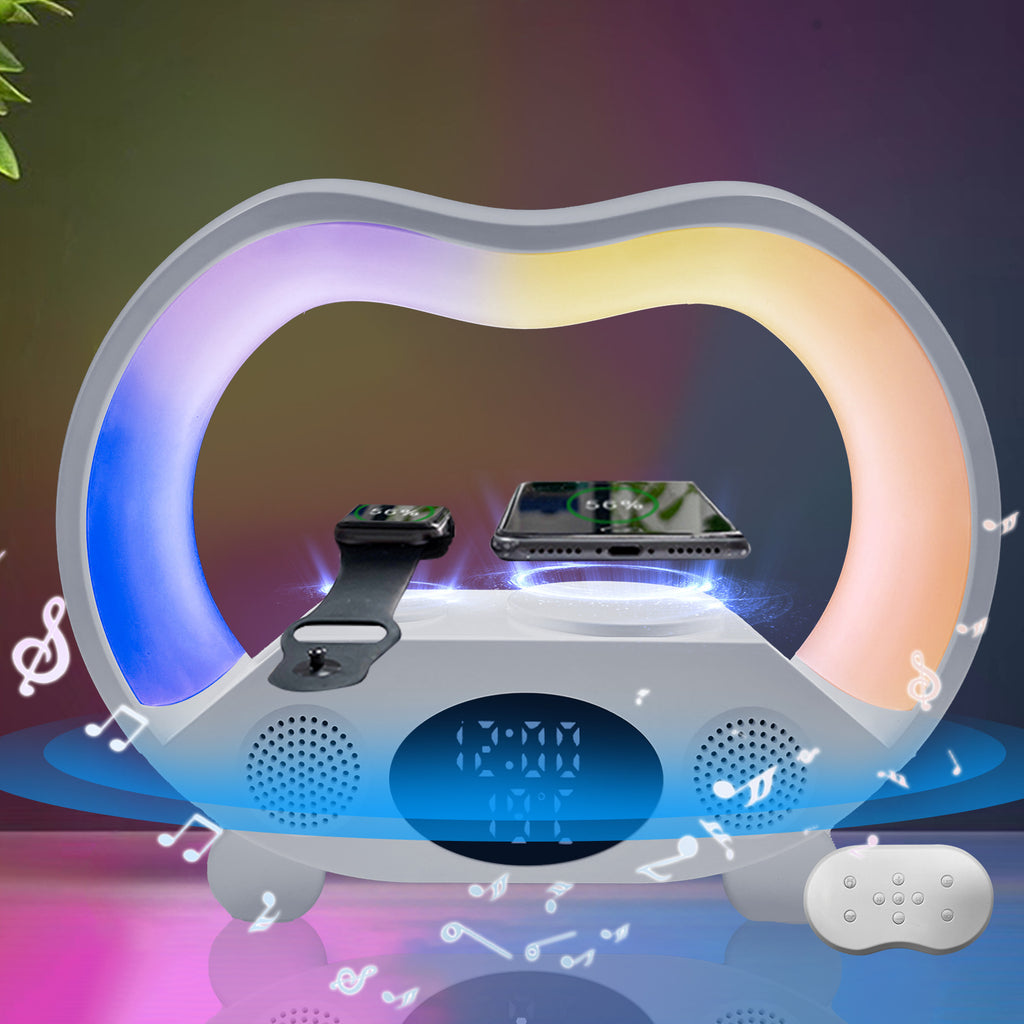 Smart LED Lamp with Wireless Charging & BT Speaker