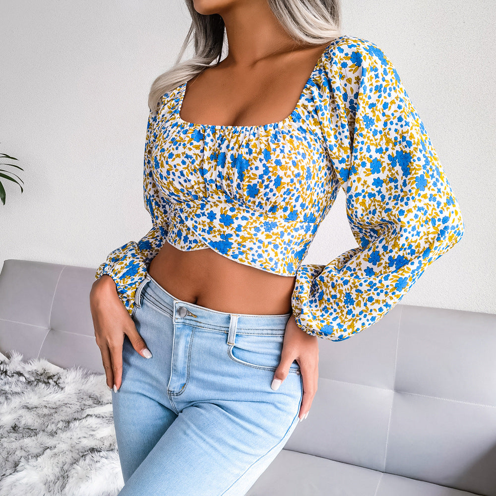 Floral Chiffon Crop Top