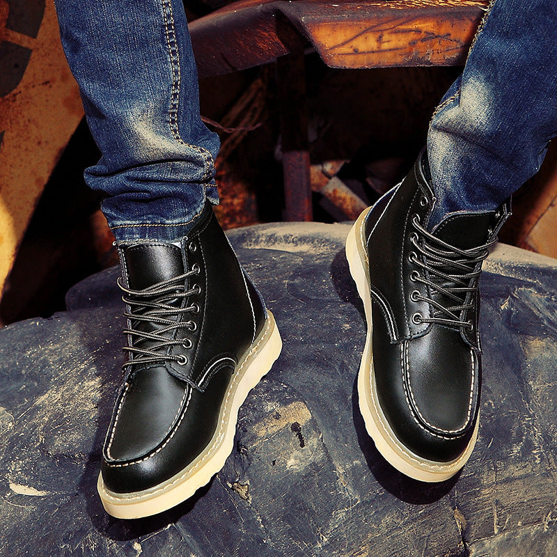 British High‑Top Leather Boots