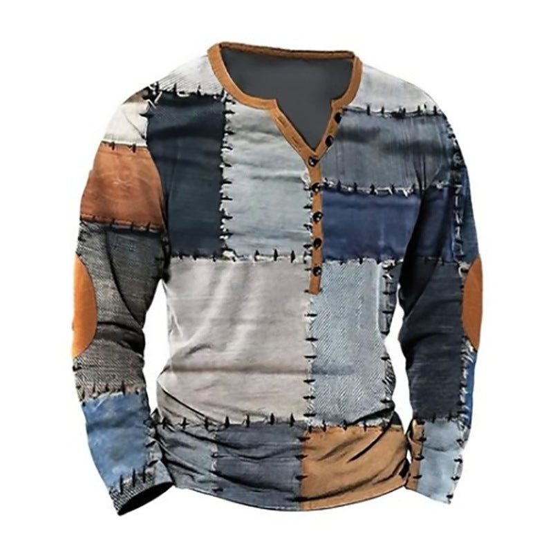 Open Placket 3D Digital Printed Ethnic Pattern