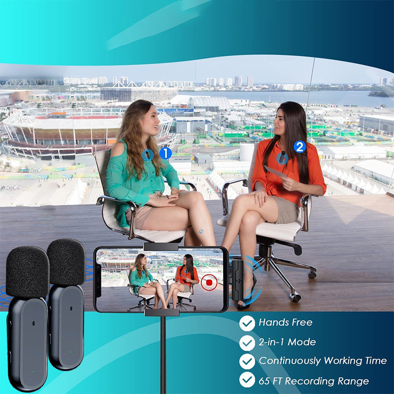 K61 Wireless Lavalier Noise Reduction Mini Microphone