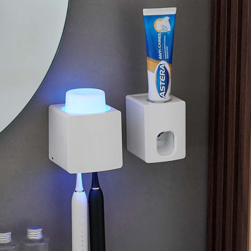 Toothbrush Rack UV Sterilizer & Toothpaste Squeezer