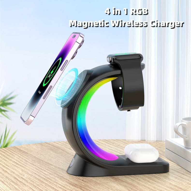 Fast Wireless Charging Station with Atmosphere Light