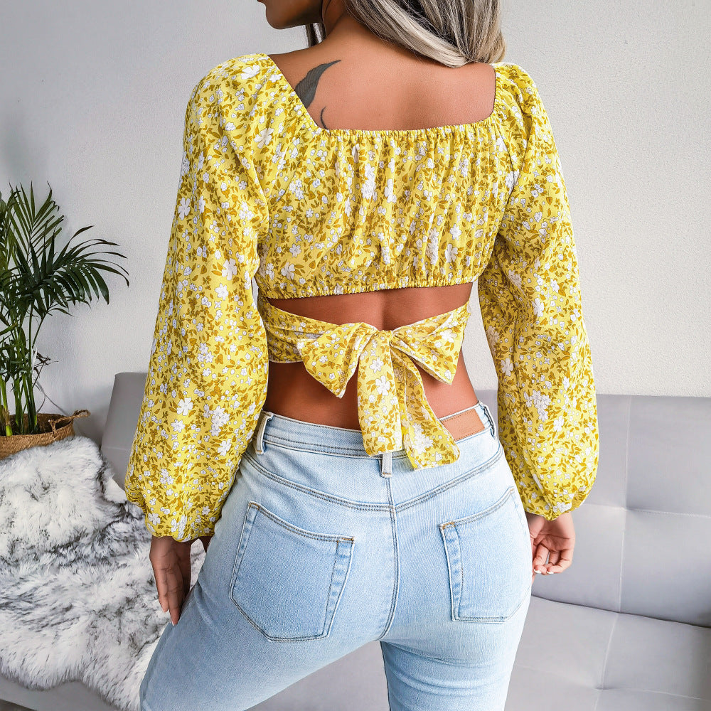 Floral Chiffon Crop Top