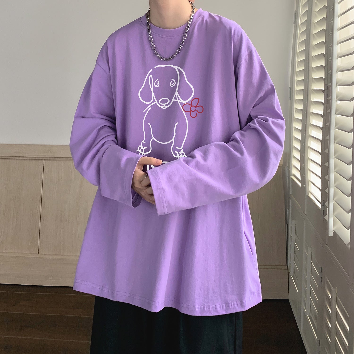 Cartoon Puppy Printed Long Sleeve