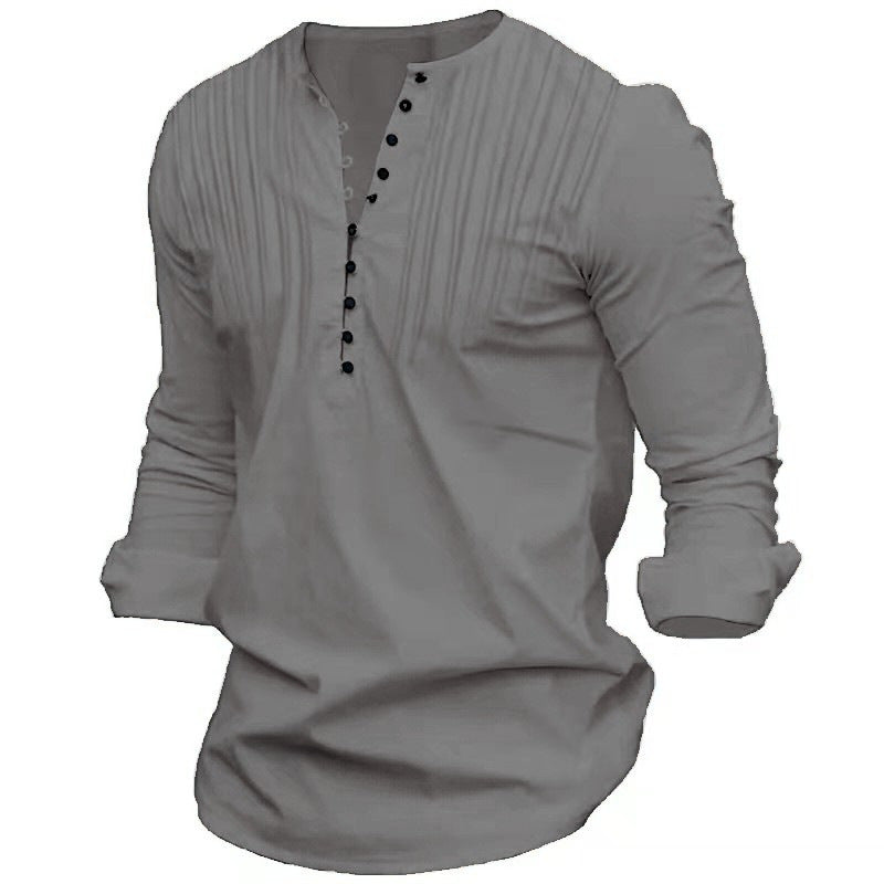 Slim Fit Stand-Up Breathable Collar Shirt