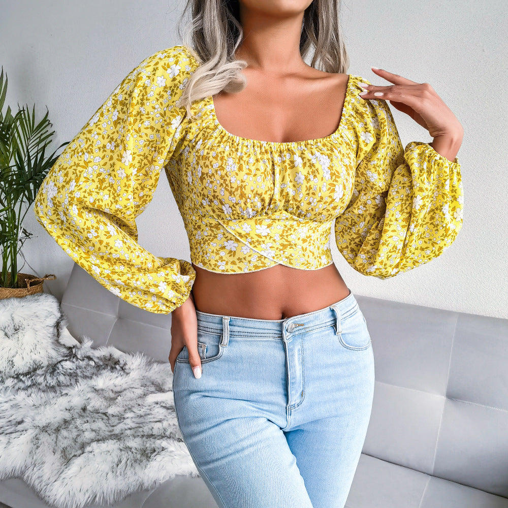 Floral Chiffon Crop Top