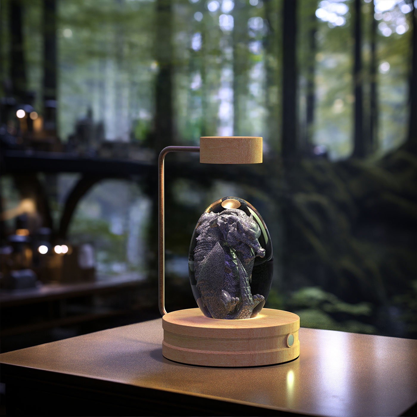 Crystal Ball Dinosaur Bedside Lamp