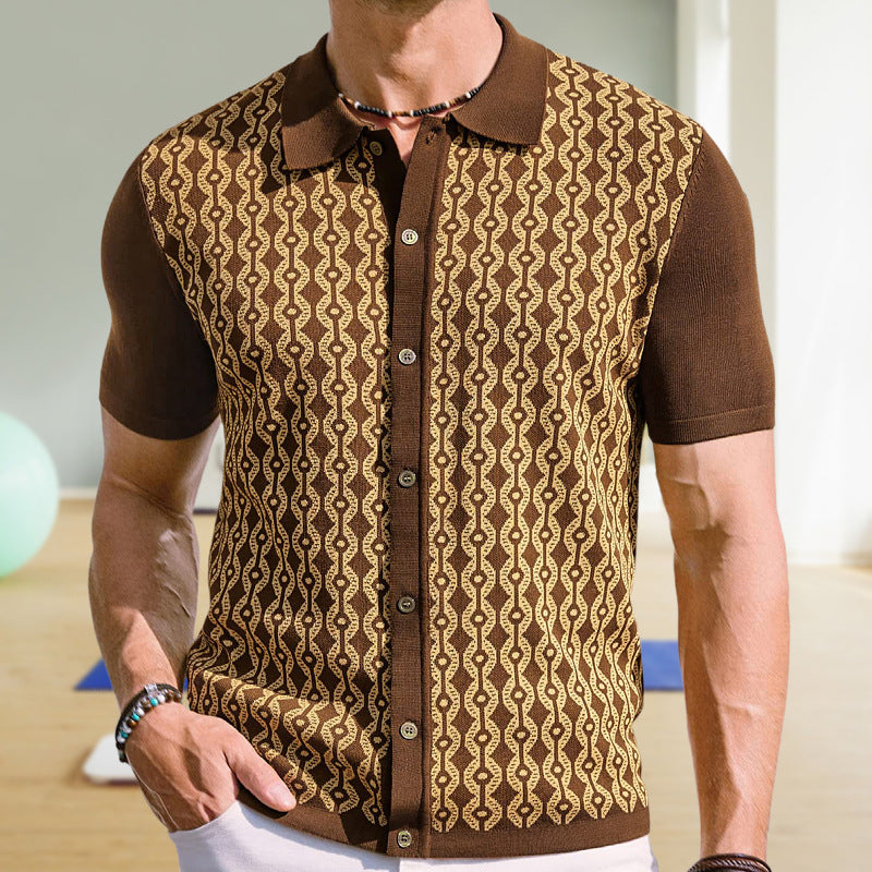 Geometric Print Tencel Shirt