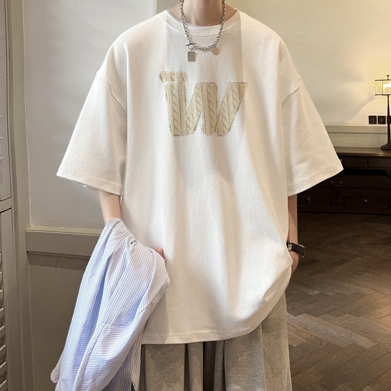 Letter Print Cotton T-Shirt