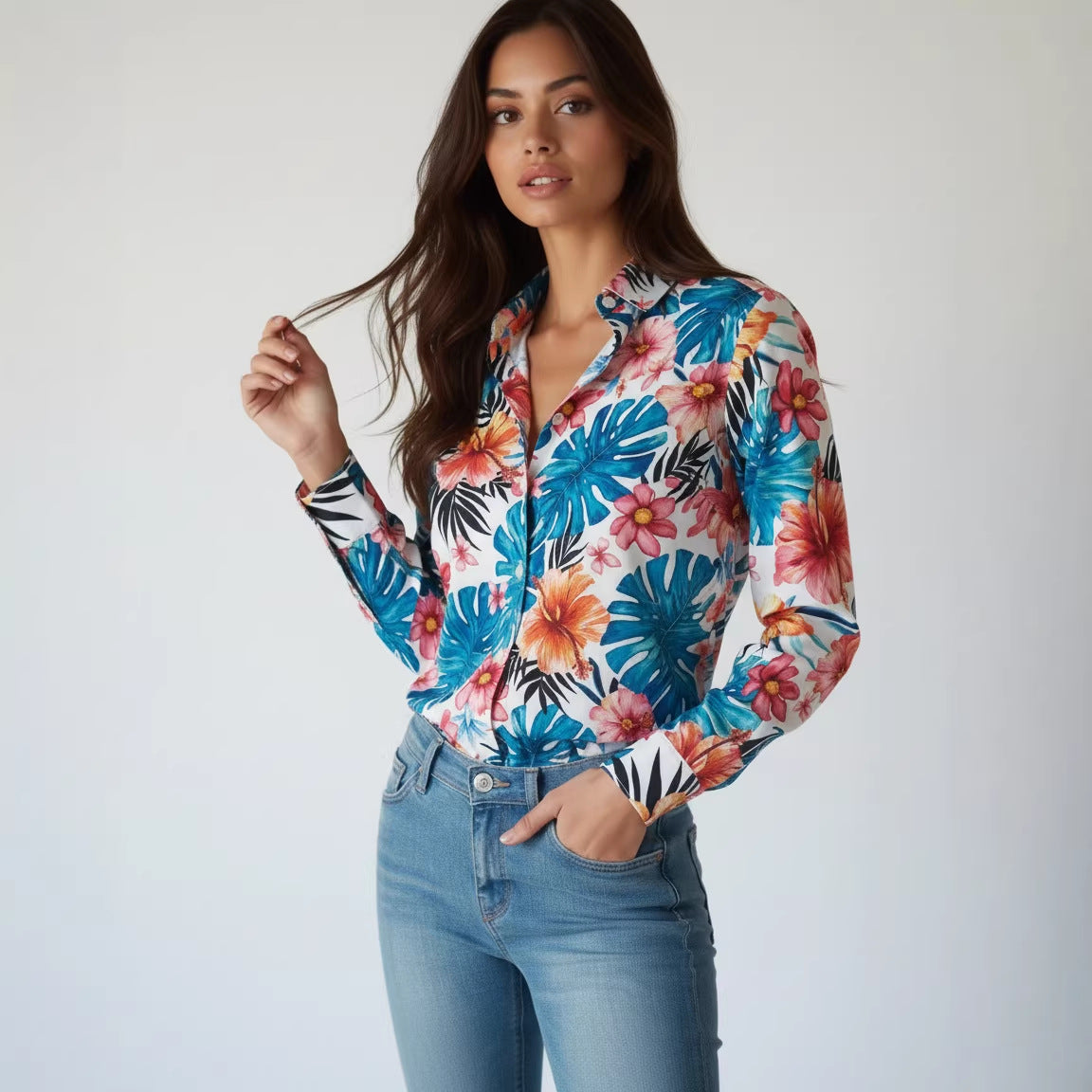 Elegant Loose Fit Long Sleeves Blouse