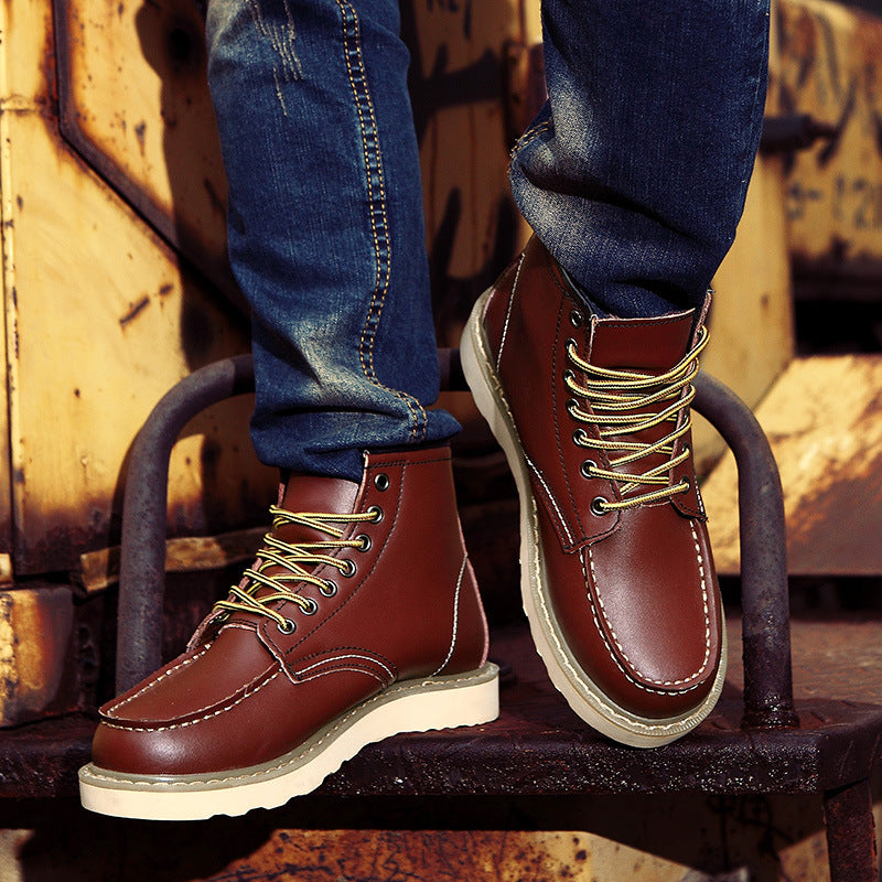 British High‑Top Leather Boots