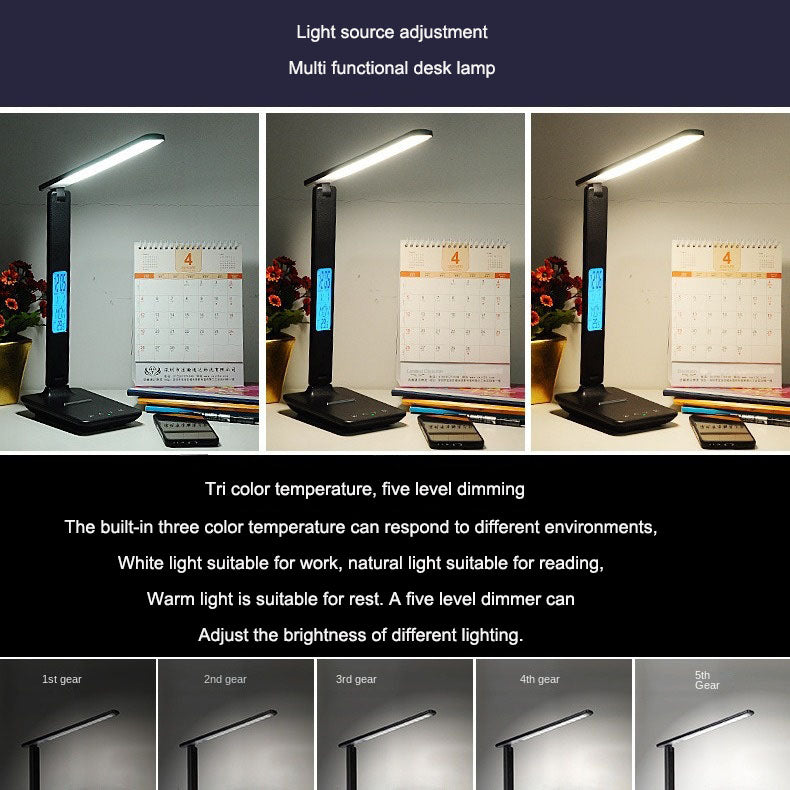 T26 Folding Alarm Clock Adjustable Desk Lamp