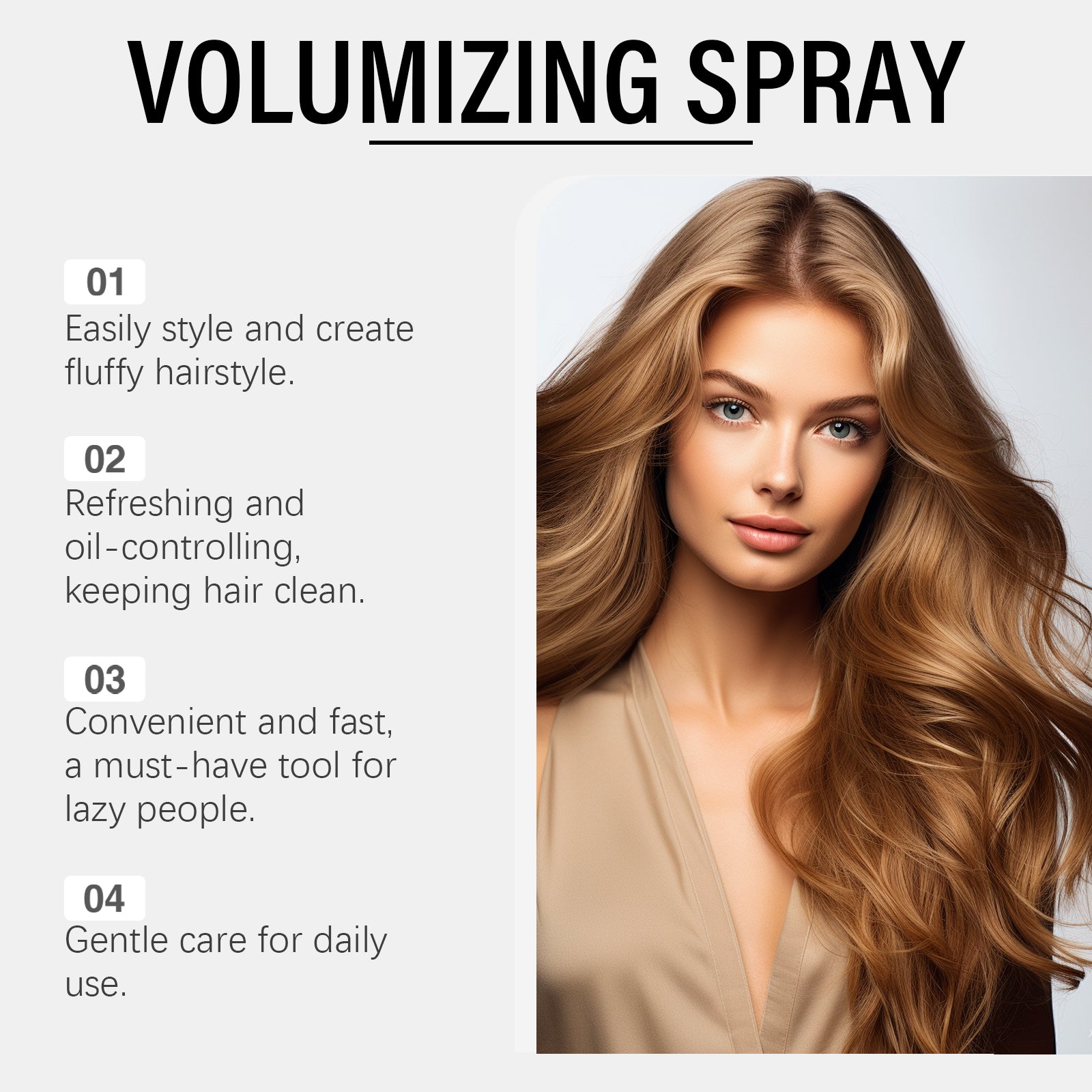 Hoegoa Hair Volumizing Spray – Lightweight No-Rinse Oil Control & Root Lift for Fine, Flat Hair (60ml)