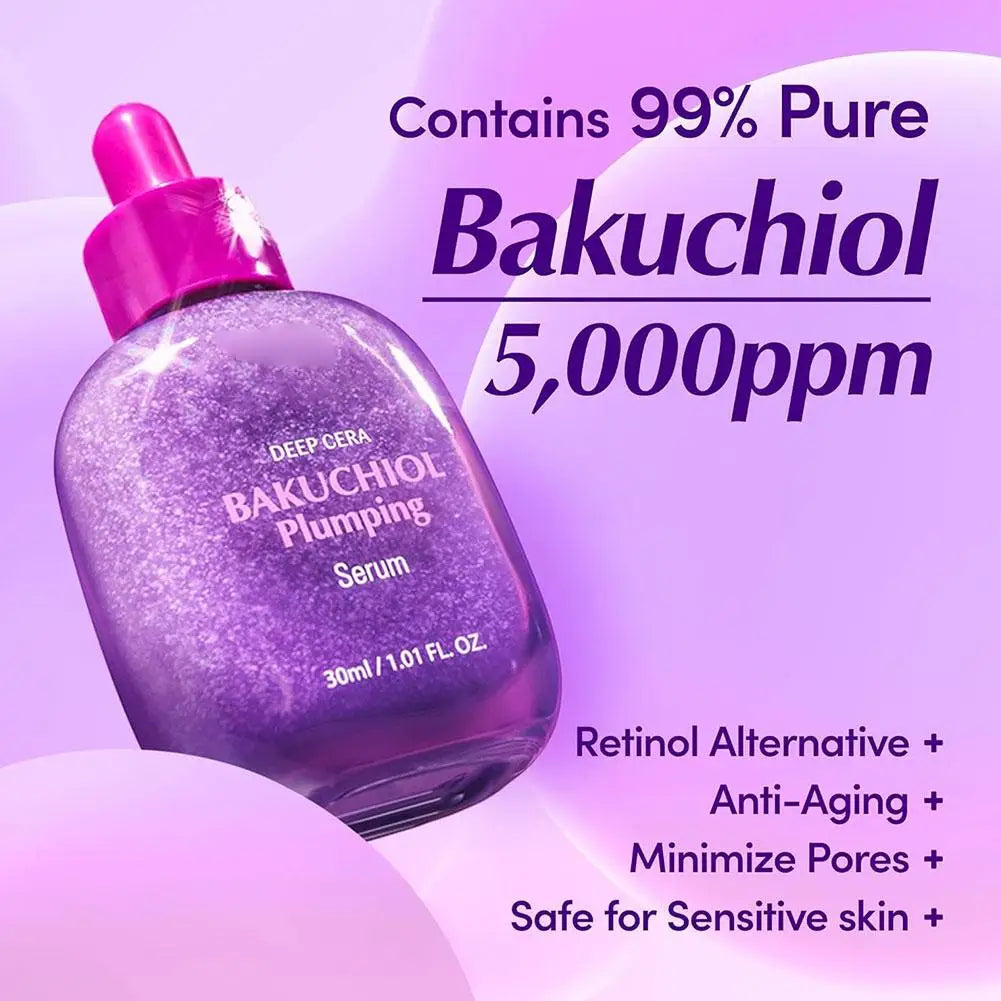 EQQUALBERRY Bakuchiol Plumping Serum – Deep Care 5000 PPM Retinol Alternative, Vitamin Illuminating Serum (30mL)