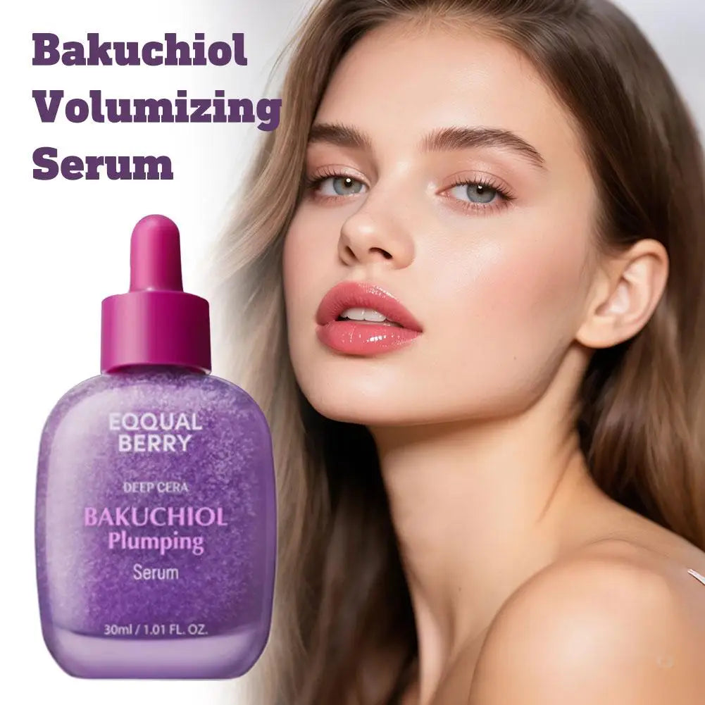 EQQUALBERRY Bakuchiol Plumping Serum – Deep Care 5000 PPM Retinol Alternative, Vitamin Illuminating Serum (30mL)