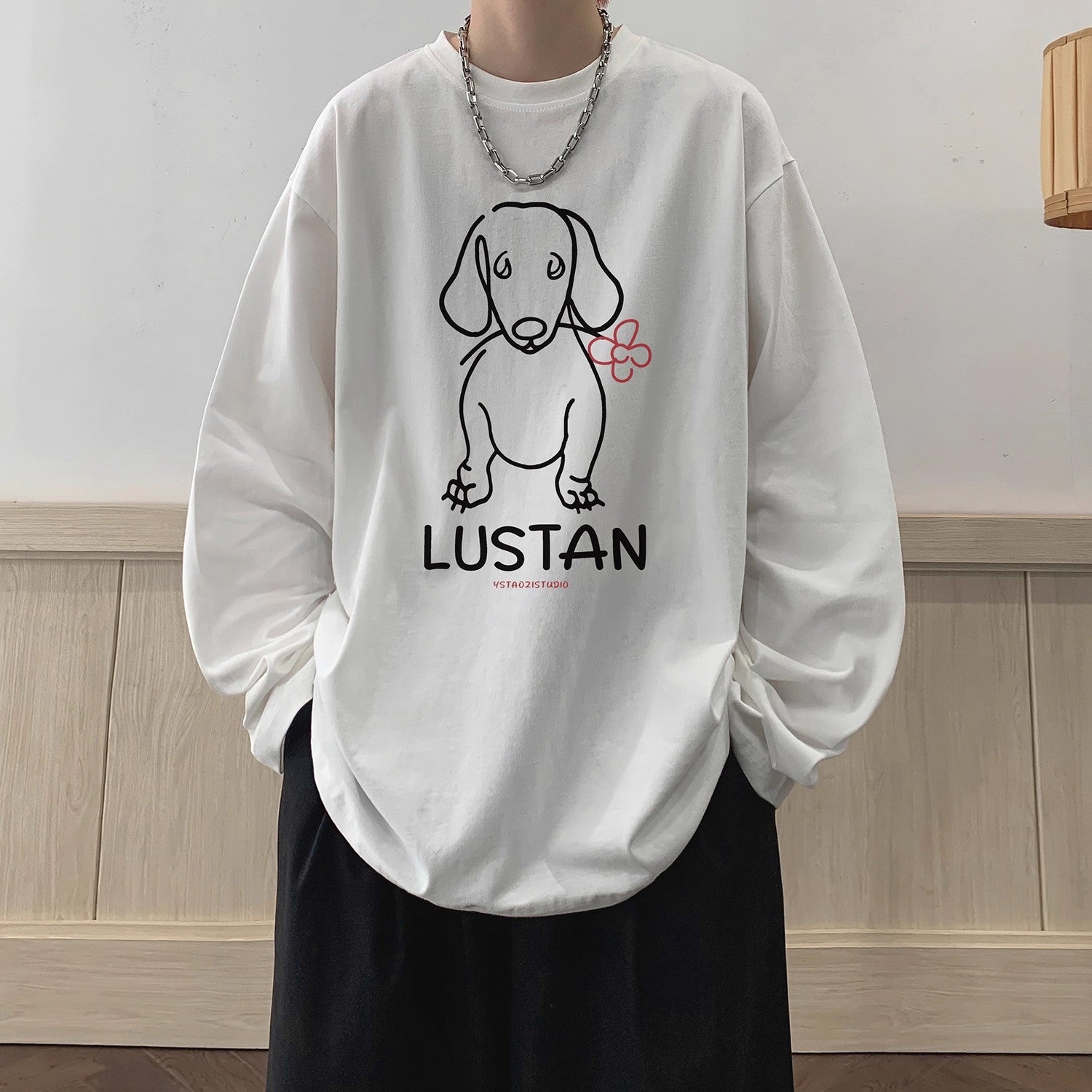 Cartoon Puppy Printed Long Sleeve