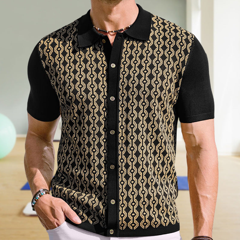 Geometric Print Tencel Shirt