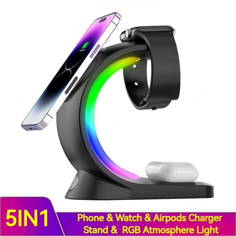 Fast Wireless Charging Station with Atmosphere Light
