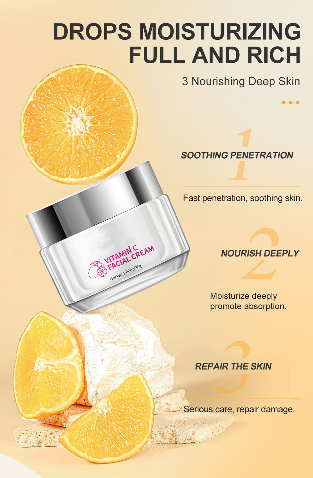 Facial Cream with Vit-C Skincare – Hydrating, Brightening & Nourishing Formula (30g/ml)