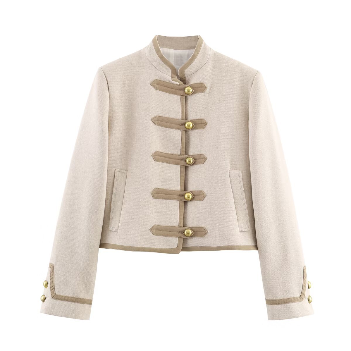 Chic Buttoned Style Rope Knot Jacket