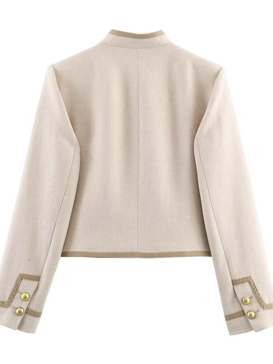 Chic Buttoned Style Rope Knot Jacket