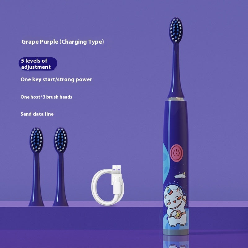 Electric Cartoon Soft Bristle Smart Toothbrush – Gum Care & Waterproof Design