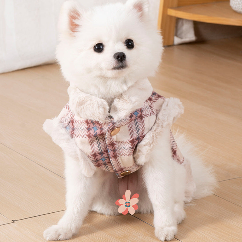Thermal Velvet Pet Fur Design Coat