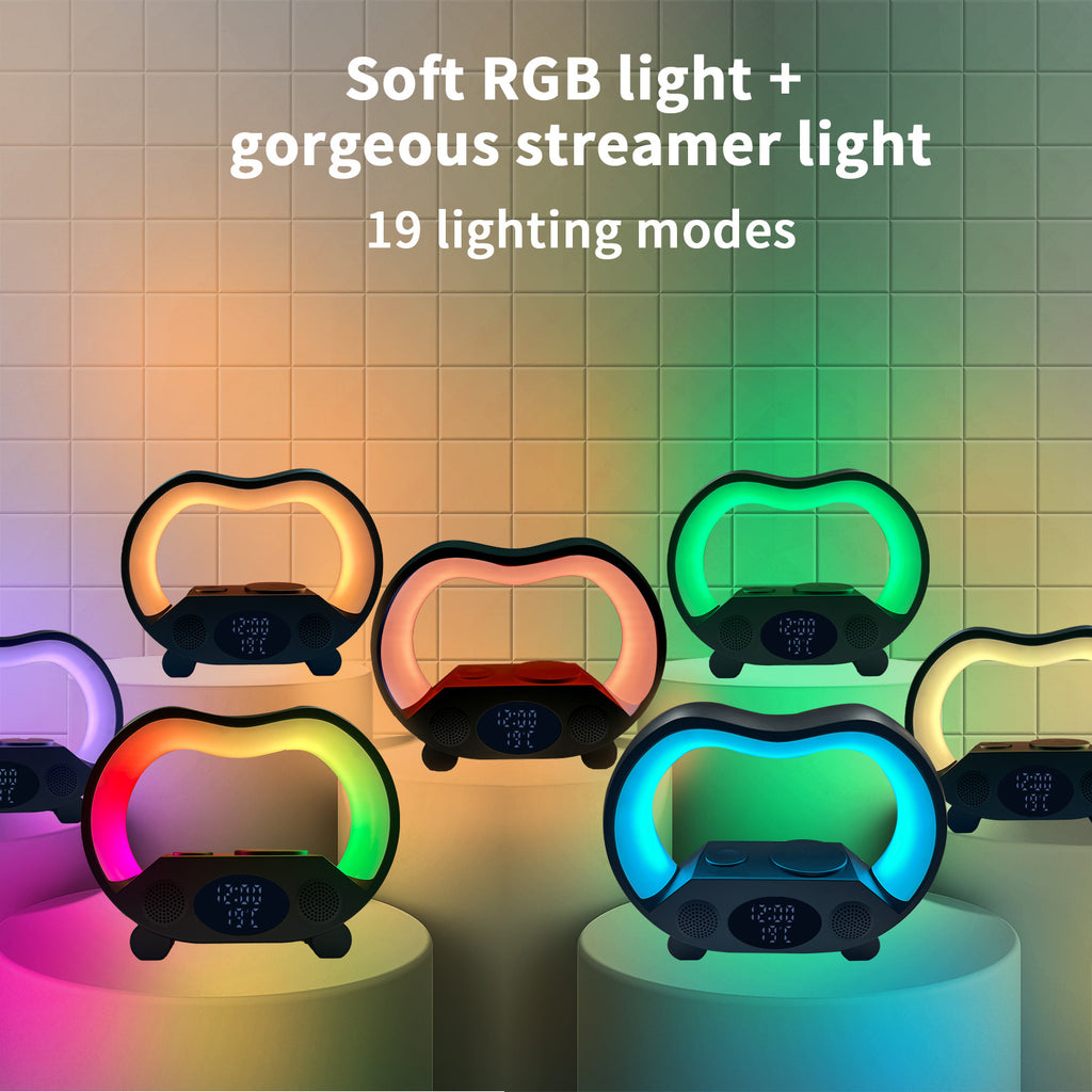 Smart LED Lamp with Wireless Charging & BT Speaker