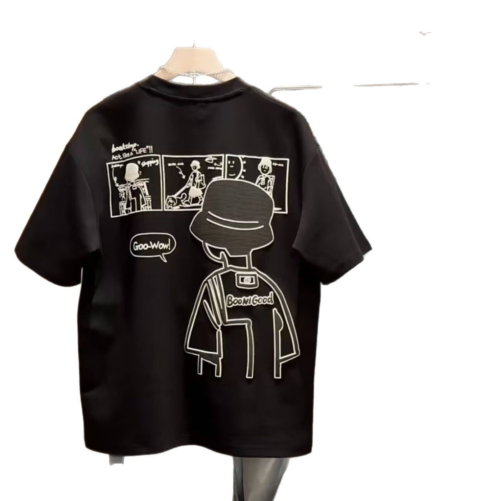Cartoon Print Cotton T-Shirt