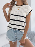 Stripe Cable Knit Top