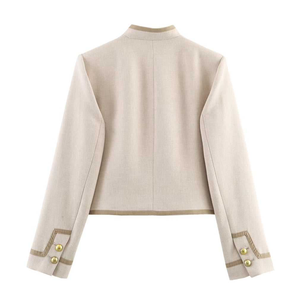 Chic Buttoned Style Rope Knot Jacket