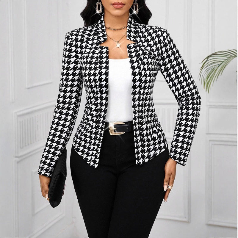Black Houndstooth Blazer